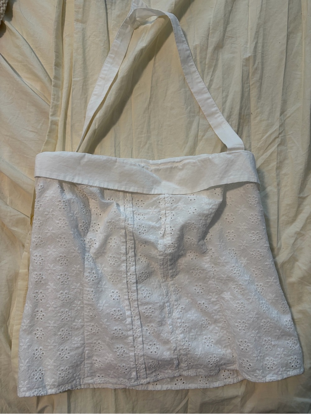 Classic White Eyelet Halter Top